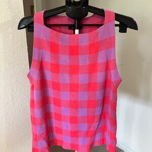 Beach Lunch Lounge Collection Button Down Striped Searsucker Linen Tank! Size L